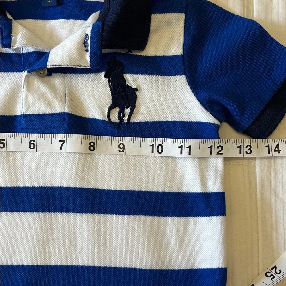 Ralph Lauren Bright Blue and White Polo Shirt Big Pony Crest Size 2T